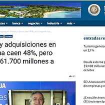 Las fusiones y adquisiciones en Amrica Latina caen 48%, pero superan los USD 61.700m a noviembre